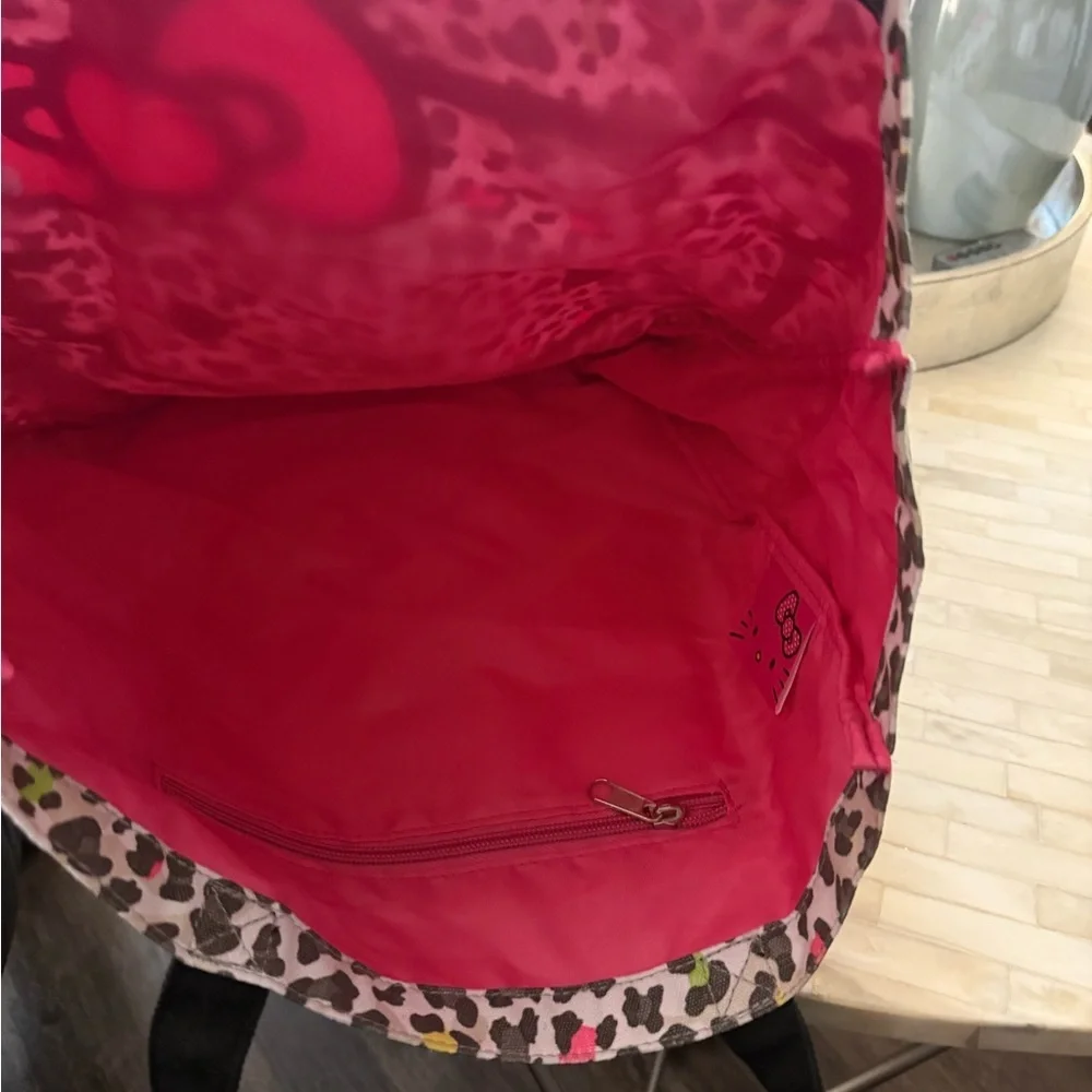 Hello Kitty Leopard Print Kids Bag - Pink and Black